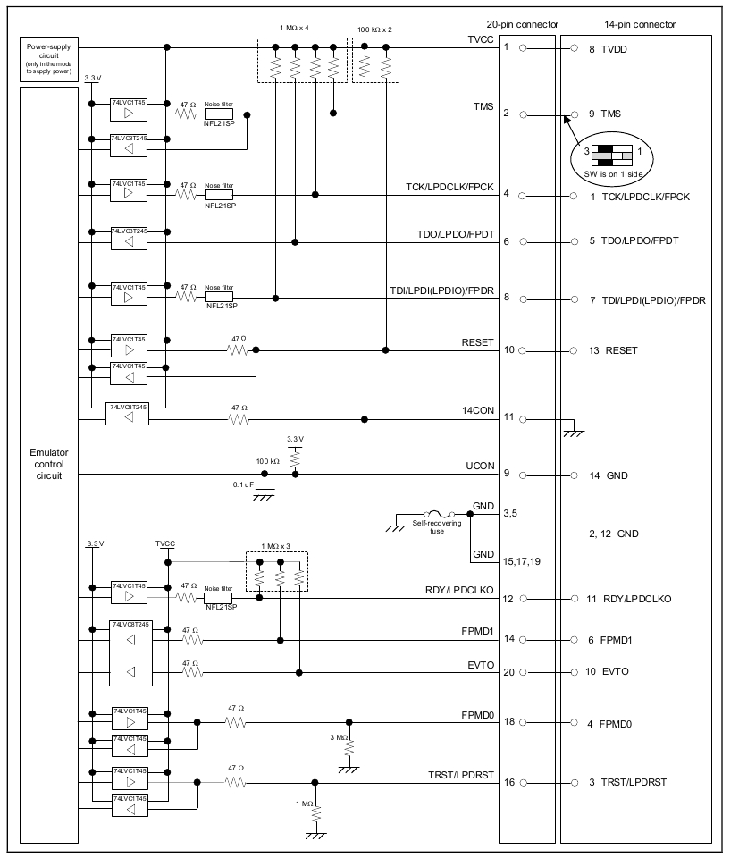 Interne circuits van de emulator - Voorbeeld 3