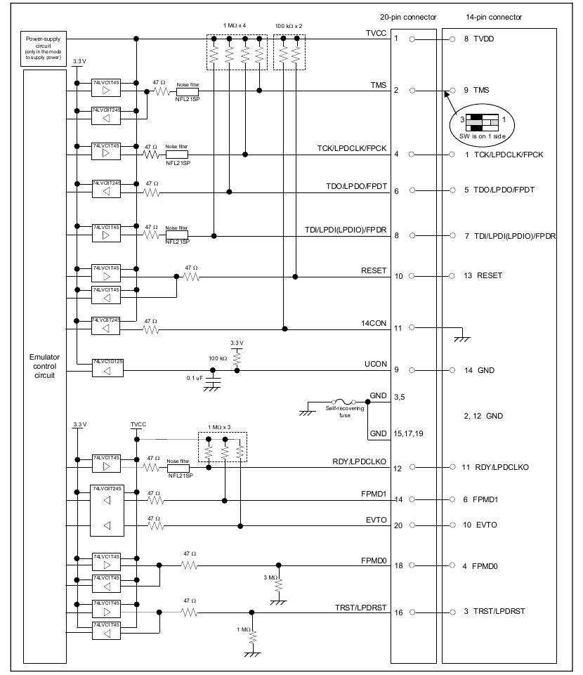 Interne circuits van de emulator - Voorbeeld 4