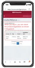 Verbinding maken met RESU Monitor om productregistratie te controleren
