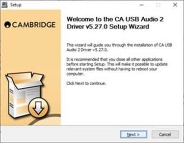 Het nieuwste USB-audiostuurprogramma voor de EXA100 installeren - Stap 2
