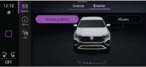 Ruitenwissers in servicepositie