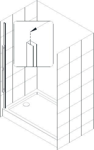 Installatie douche-/baddeur - Stap 1
