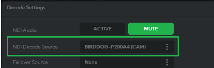 Een bron selecteren via de BirdUI - Stap 2