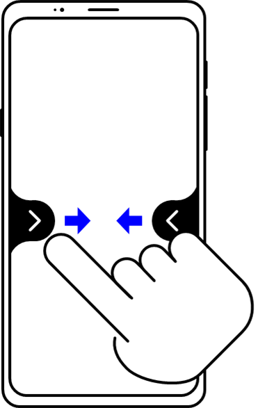 Hoofdinterfacebediening - Gebarenbediening - Stap 1
