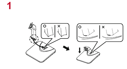  Procedure voor het bevestigen van de voet - Stap 1