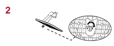  Procedure voor het bevestigen van de voet - Stap 2