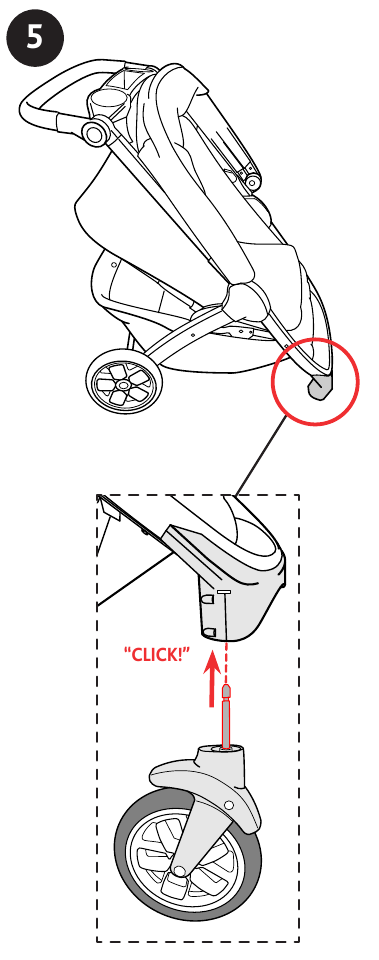De kinderwagen monteren - Stap 10