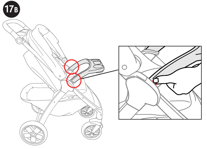Hoe de kinderbak/adapter voor autostoel voor baby's te gebruiken - Stap 2