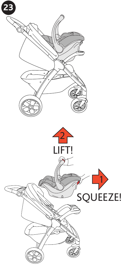 Gebruik met een Chicco autostoel voor baby's - Stap 2