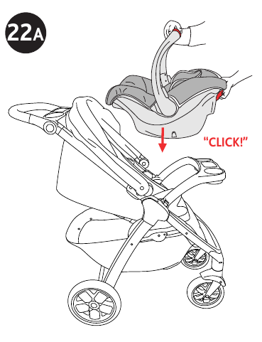 Gebruik met een Chicco autostoel voor baby's - Stap 1