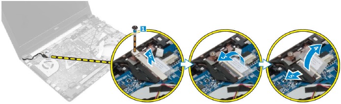 De beeldschermkabel verwijderen