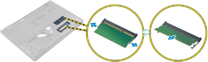 De geheugenmodule verwijderen