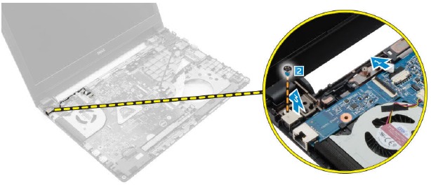 De voedingsconnectorpoort verwijderen