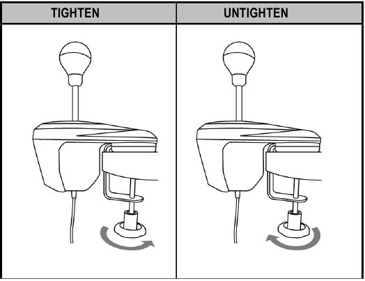 De schakelhendel monteren op een tafel of bureau