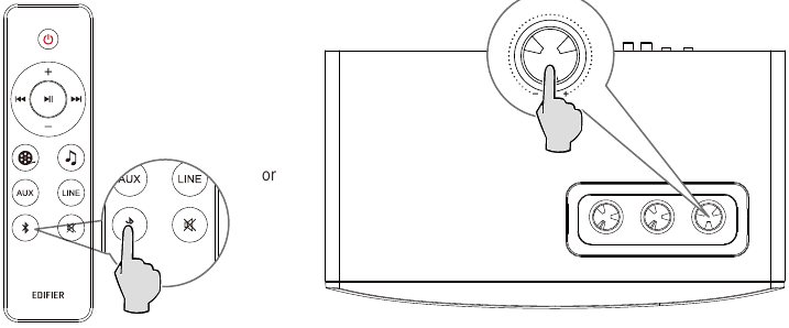 Overschakelen naar Bluetooth-ingang