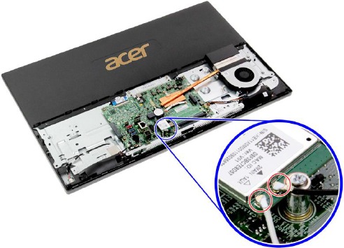 WLAN-module verwijderen - Stap 1