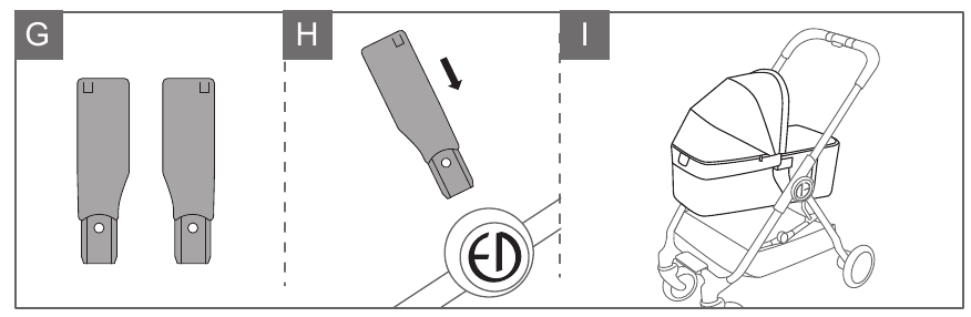 DE REISWIEG AAN HET KINDERWAGENFRAME BEVESTIGEN