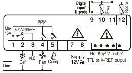 XR60CX &ndash; 8A OF 16A COMP. RELAIS - 12VAC/DV OF 24 VAC/DV
