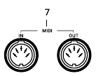 MIDI IN/OUT-poorten
