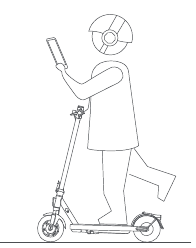 Gebruik geen mobiele telefoon en draag geen oortelefoons tijdens het bedienen van de scooter