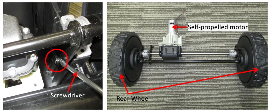 Motor in zelfrijdende eenheid vervangen - Stap 6