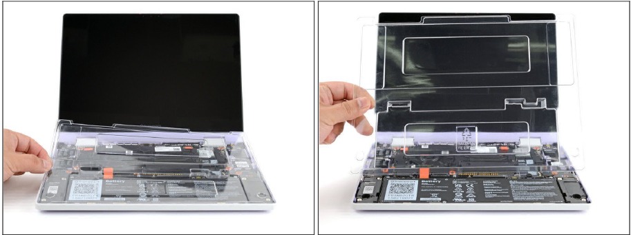 Verwijder de transparante tray