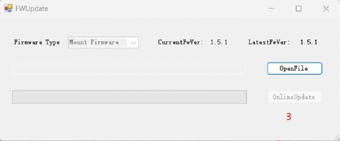 Firmware-upgrade via ASCOM - Stap 3