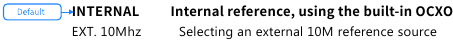 Menufuncties - Referentieklok selectie
