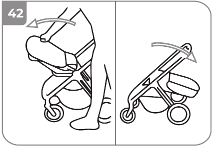 DE KINDERWAGEN OPVOUWEN MET DE ZITTING - Stap 2