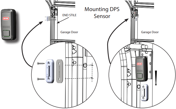 DPS-module op garagedeur monteren