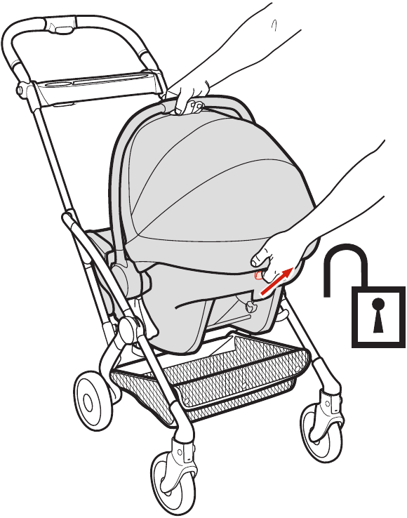 Gebruik - De Graco&reg;-baby-autostoel verwijderen - Stap 1