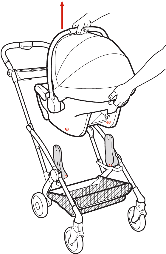 Gebruik - De Graco&reg;-baby-autostoel verwijderen - Stap 2