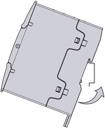 Installeren op een DIN-rail - Stap 1