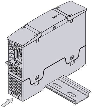 Installeren op een DIN-rail - Stap 2