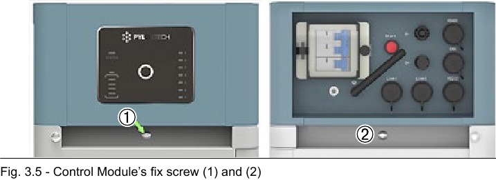 Vergrendelen van de bevestigingsschroef van de controlemodule