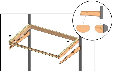 Glijdende frames installeren - Stap 1