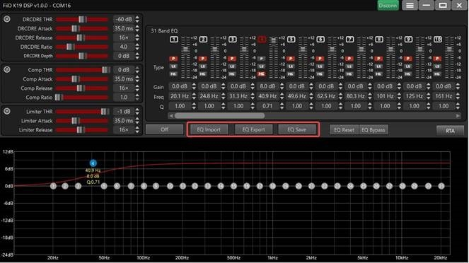 EQ-curves importeren, exporteren en opslaan - Stap 1