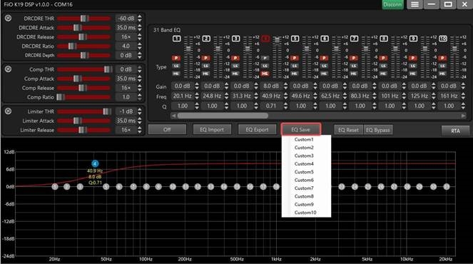 EQ-curves importeren, exporteren en opslaan - Stap 2