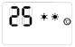 LED-display met temperatuur ingesteld op 25&deg;C