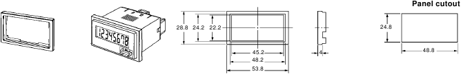 Y92F-77B inbouwadapter montageafmeting