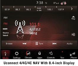 Uconnect 4/4C/4C NAV met 8,4-inch display