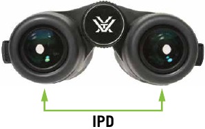 Afstand tussen de centra van de oculaire lenzen