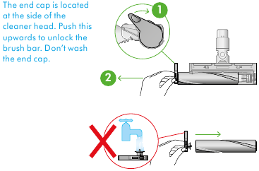 De borstelbalk wassen - Stap 1