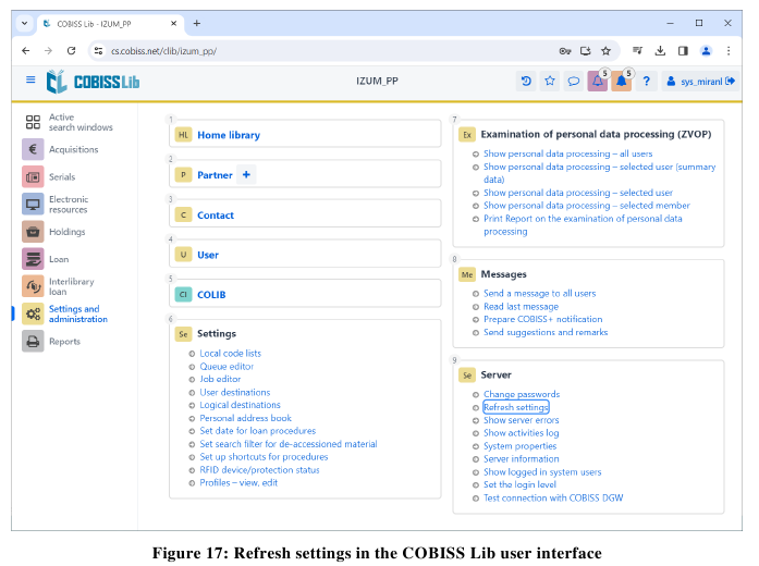Instellingen in de COBISS Lib-applicatie - Stap 6