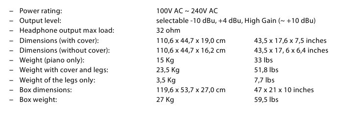 SPECIFICATIES