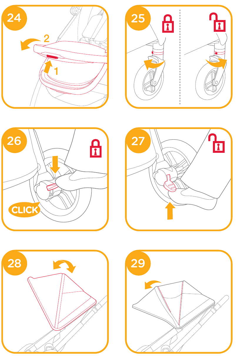Gebruik van de kinderwagen - Stap 3