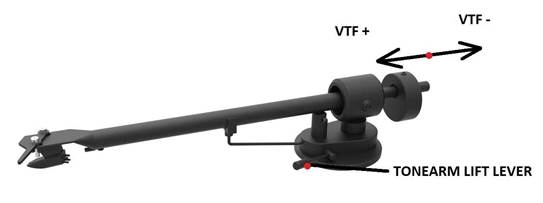 Verticale Tracking Force instelling (VTF) - Stap 2