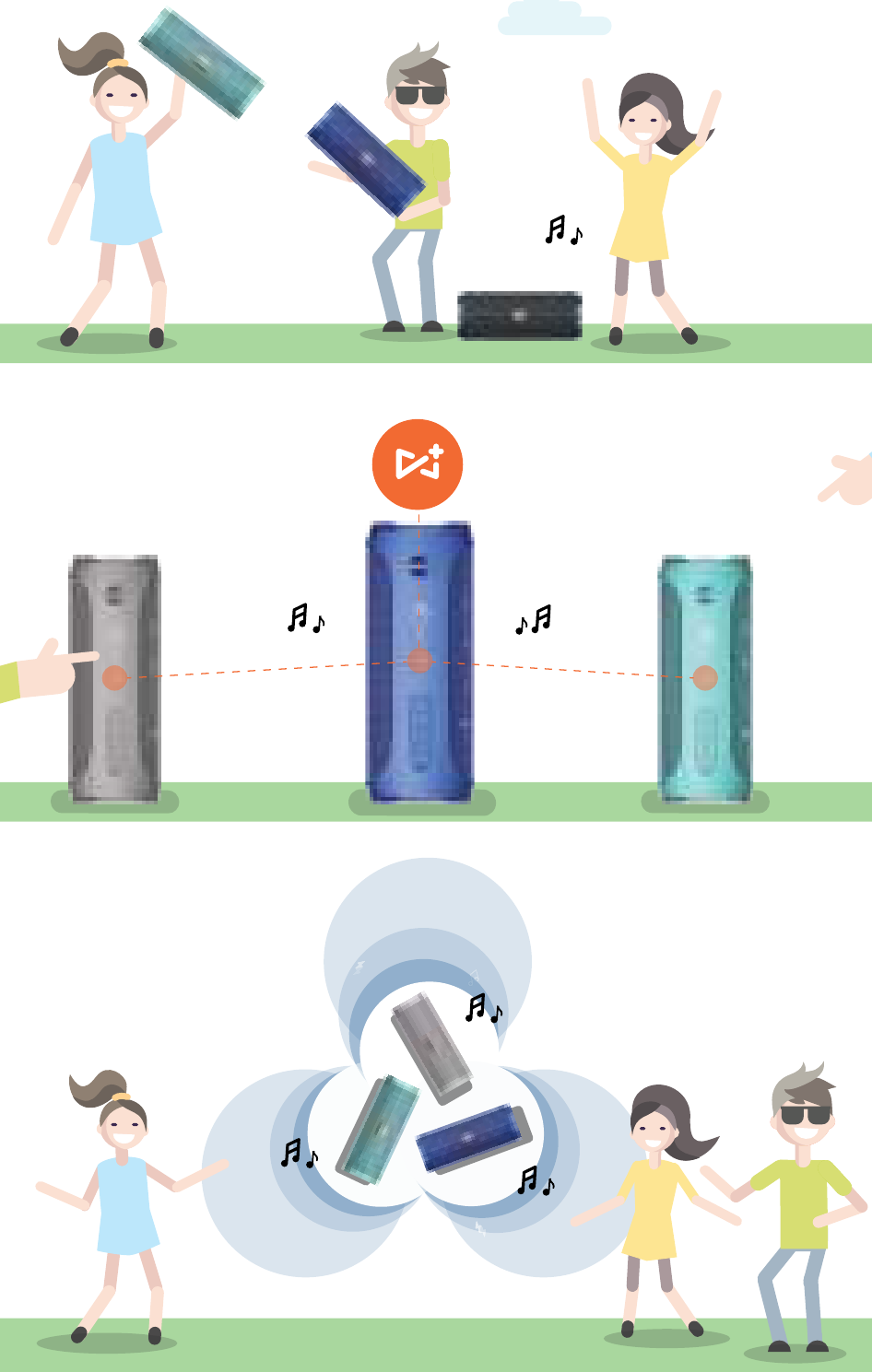 Muziek afspelen met JBL Connect+ - Stap 3