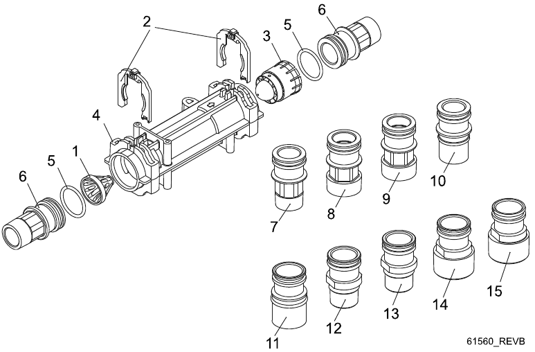 Inline Plastic Turbinemeter-assemblage
