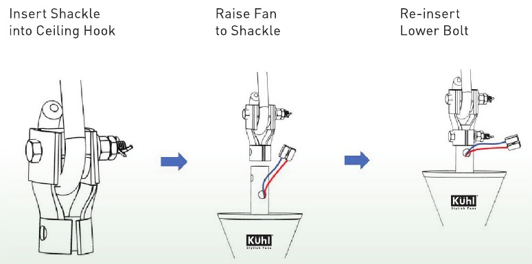 Installeer de beugel en hang de ventilator op
